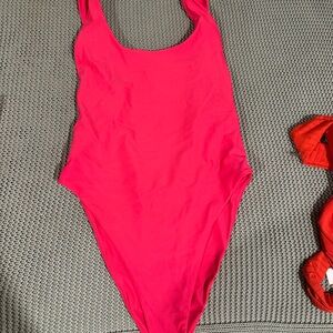 Aerie. Vibrant Red/Pink One-Piece Swimsuit